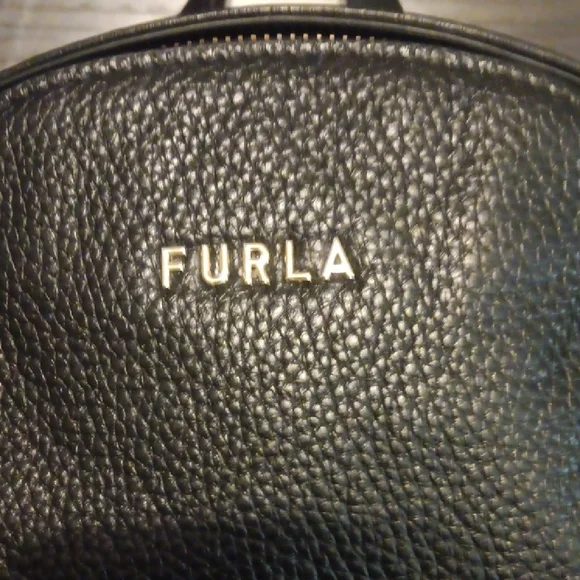 Furla Black Leather Backpack EUC - Picture 2 of 13